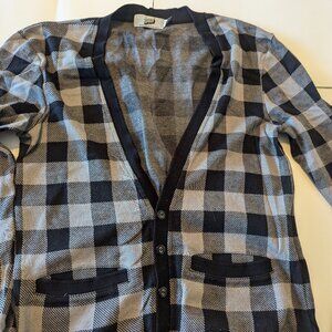 Topman Grey Black Checker Cardigan Size XS - Circa 2007ish